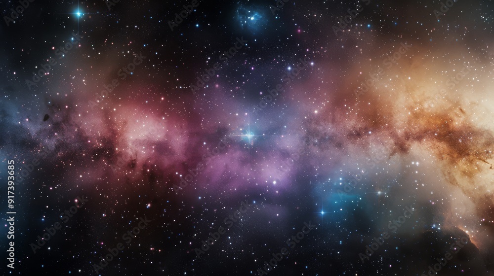 Fototapeta premium Vibrant Galactic Cloud With Stars and Dust in Deep Space