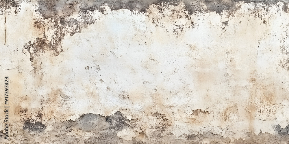 Obraz premium Close-Up of Cracked White Wall with Peeling Paint