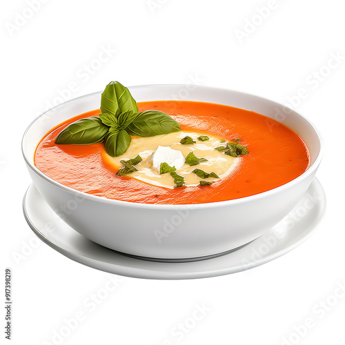 Soup in a bowl created with Generative AI photo