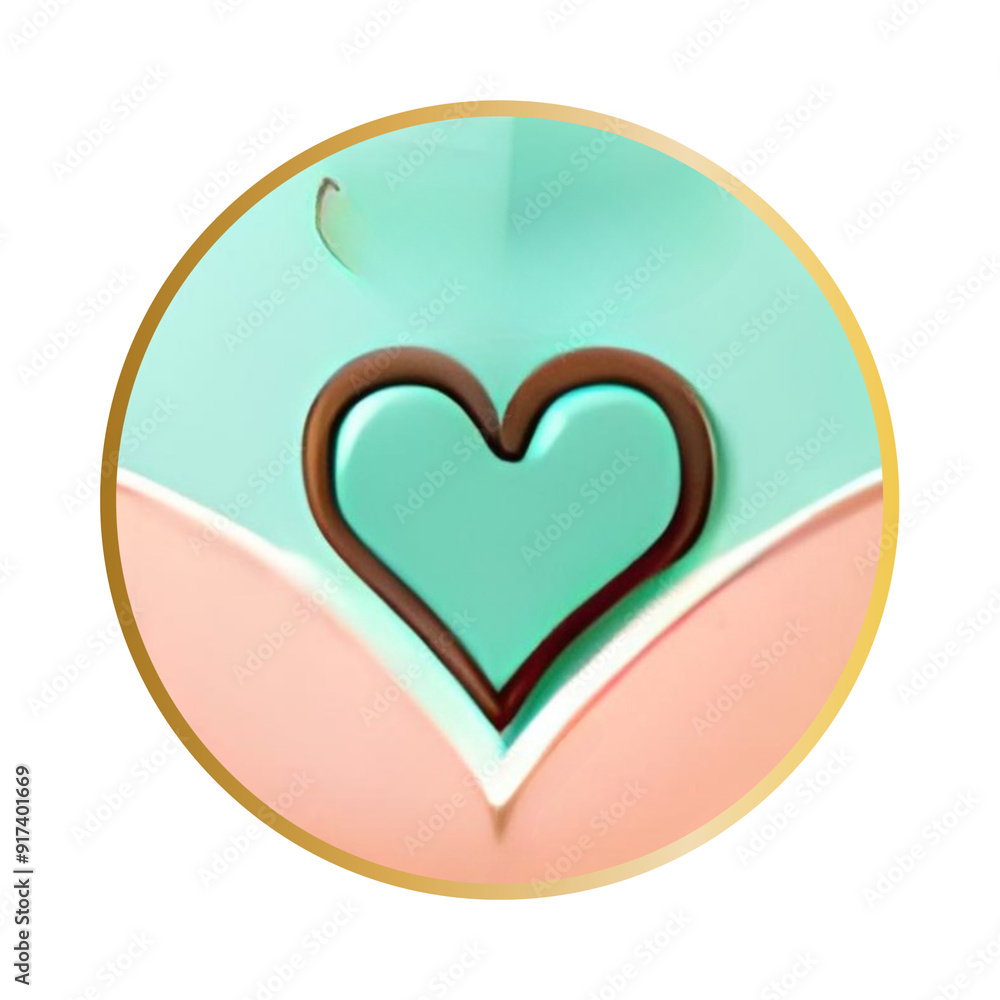 Teal Heart Pink Tricolor Backdrop Gold Frame Circle 393 Teal Heart Pink Tricolor Backdrop Gold Frame Circle 393