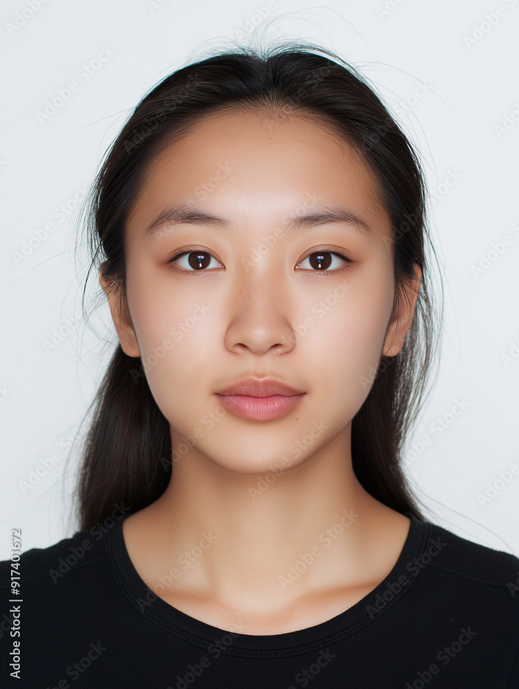 Passbild Portraitaufnahme einer Japanerin Passbild Portraitaufnahme einer Japanerin