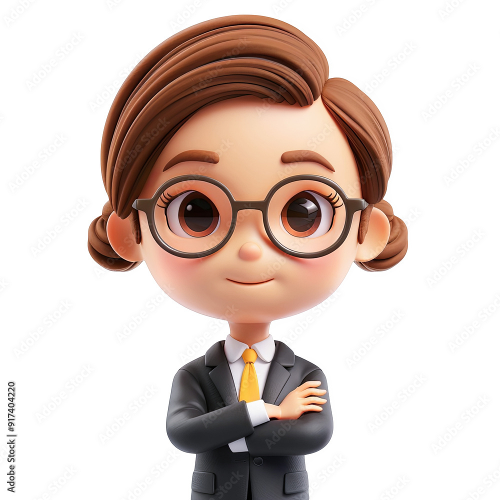3D Cartoon Business Girl Character Wearing Eyeglasses, Happy Businesswoman with Folded Hands, Business Success, and Leadership Concept Illustration on Transparent Background PNG 3D Cartoon Business Girl Character Wearing Eyeglasses, Happy Businesswoman with Folded Hands, Business Success, and Leadership Concept Illustration on Transparent Background PNG