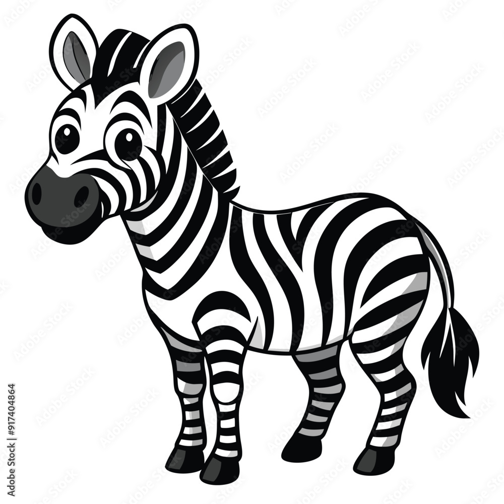 Fototapeta premium Vector of cartoon zebra illustration clip art, 