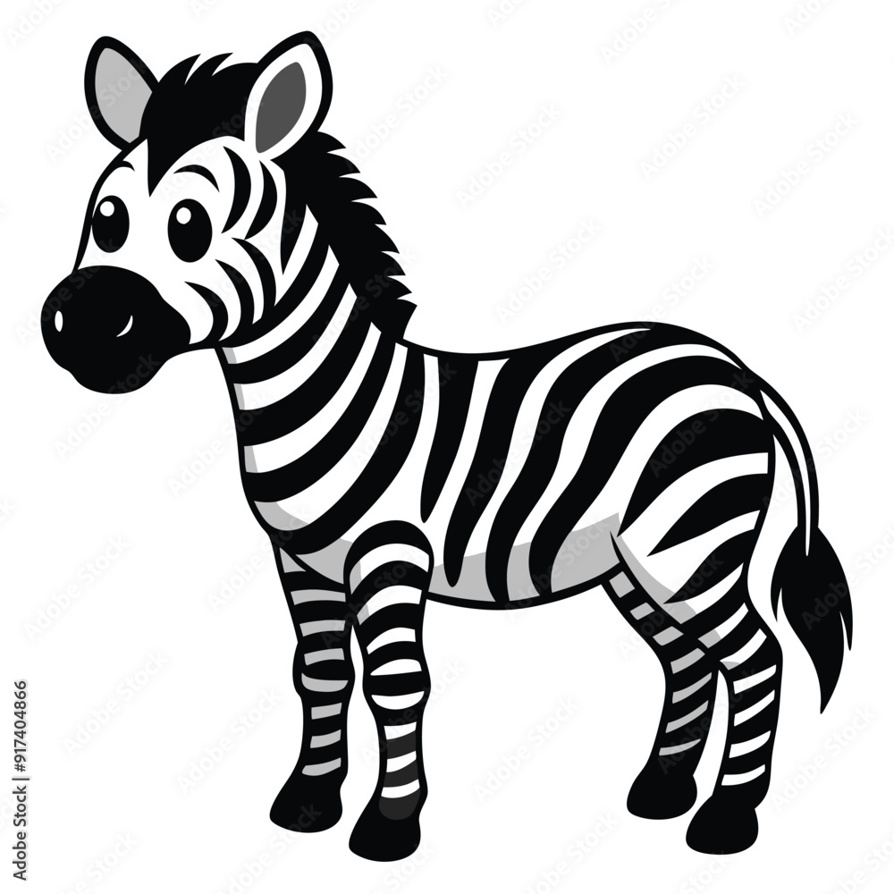 Obraz premium Vector of cartoon zebra illustration clip art, 