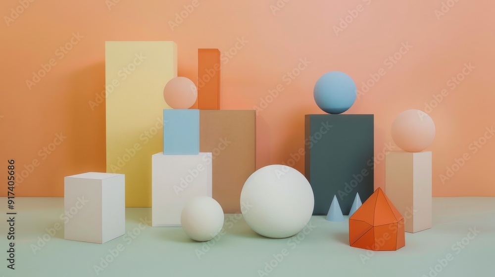 An abstract display of colorful geometric shapes arranged against a dual-toned background, conveying a sense of balance and artistic expression. An abstract display of colorful geometric shapes arranged against a dual-toned background, conveying a sense of balance and artistic expression.