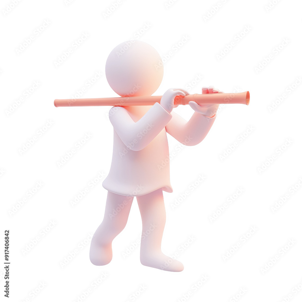 3D White Character Playing Flute, Music Lover, Enjoying Melody, Musical Instrument, Entertainment, Hobby, Isolated on Black Background 3D PNG Illustration 3D White Character Playing Flute, Music Lover, Enjoying Melody, Musical Instrument, Entertainment, Hobby, Isolated on Black Background 3D PNG Illustration