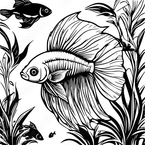 Betta in planted aquarium