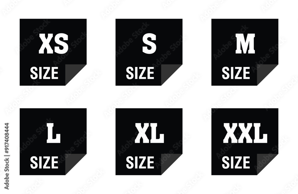 Clothing size vector icons set. Clothes labels s, xs, m, l, xl, xxl. Vector. literal measurement standard clothing size from big to small s xxxl sticker, vector template label in eps 10. Clothing size vector icons set. Clothes labels s, xs, m, l, xl, xxl. Vector. literal measurement standard clothing size from big to small s xxxl sticker, vector template label in eps 10.