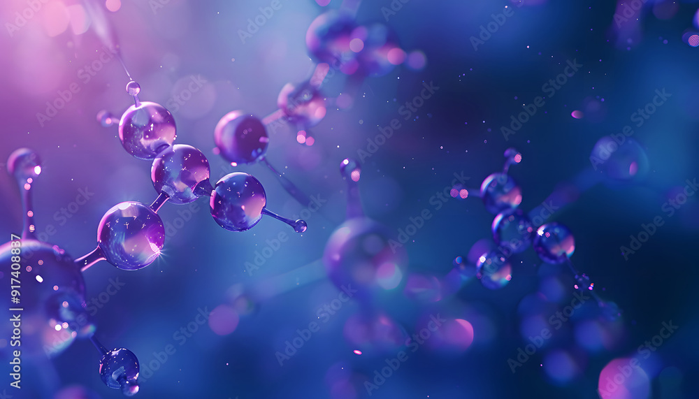Caffeine Molecule Set Against a Rich Blue background design Caffeine Molecule Set Against a Rich Blue background design