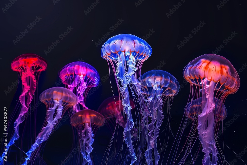 Against the backdrop of the pitch-black night sky, an ethereal jellyfish glows in a vibrant orange hue as it drifts. . Beautiful simple AI generated image in 4K, unique. Against the backdrop of the pitch-black night sky, an ethereal jellyfish glows in a vibrant orange hue as it drifts. . Beautiful simple AI generated image in 4K, unique.