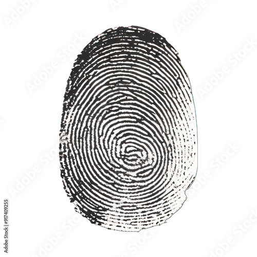 Fingerprint isolated on white created with Generative AI