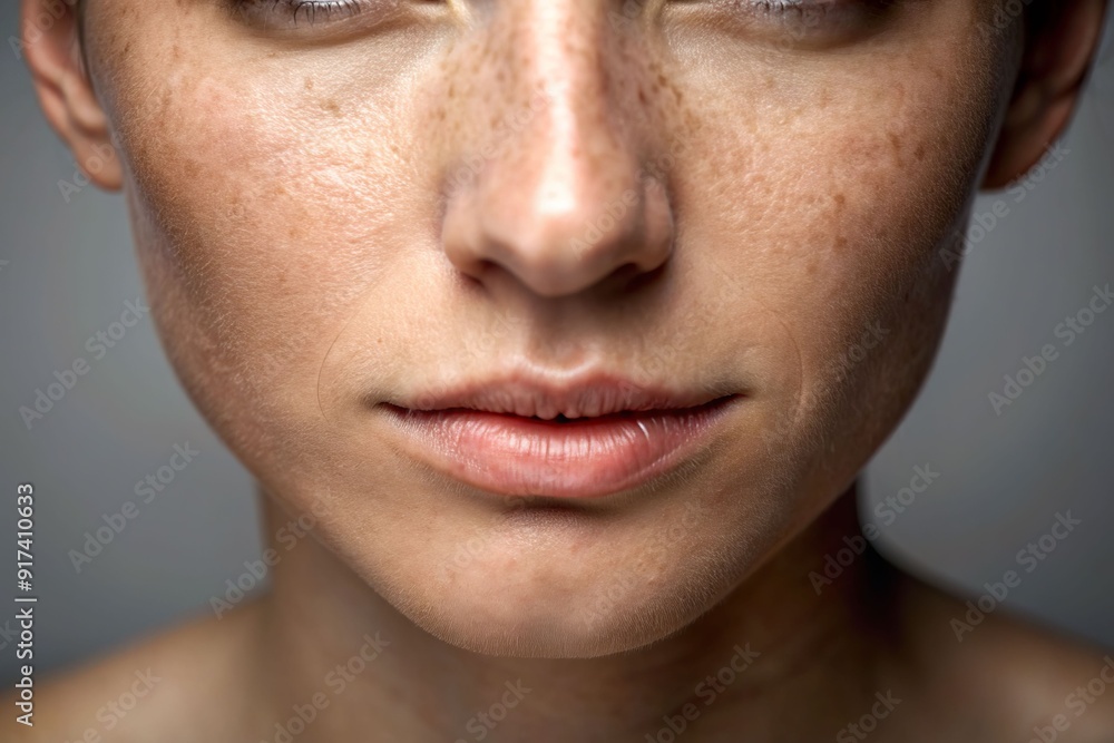 A woman with a tan face A woman with a tan face