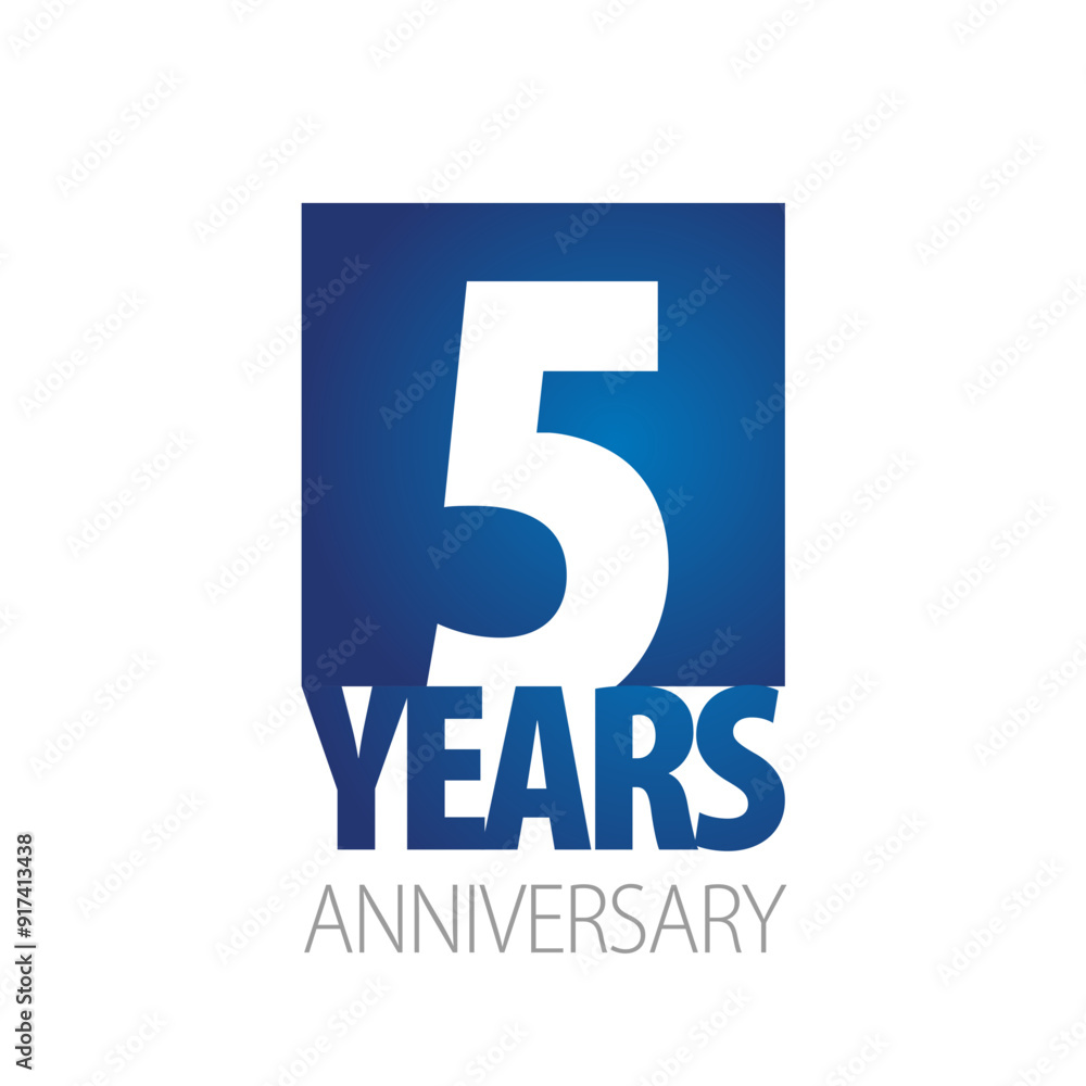 5 Year Anniversary blue white logo icon banner 5 Year Anniversary blue white logo icon banner
