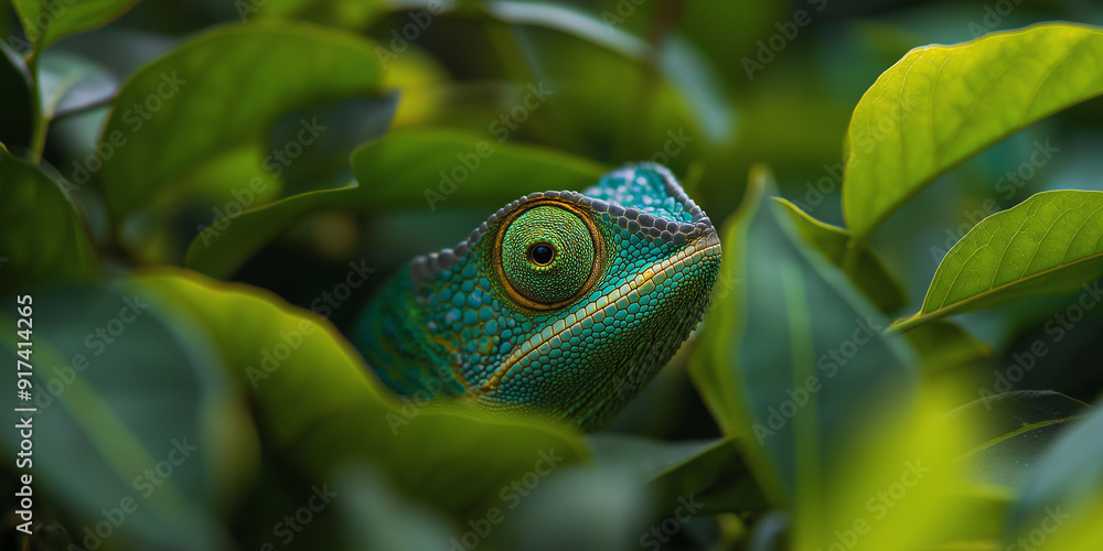 Chameleon Blending in Foliage Chameleon Blending in Foliage