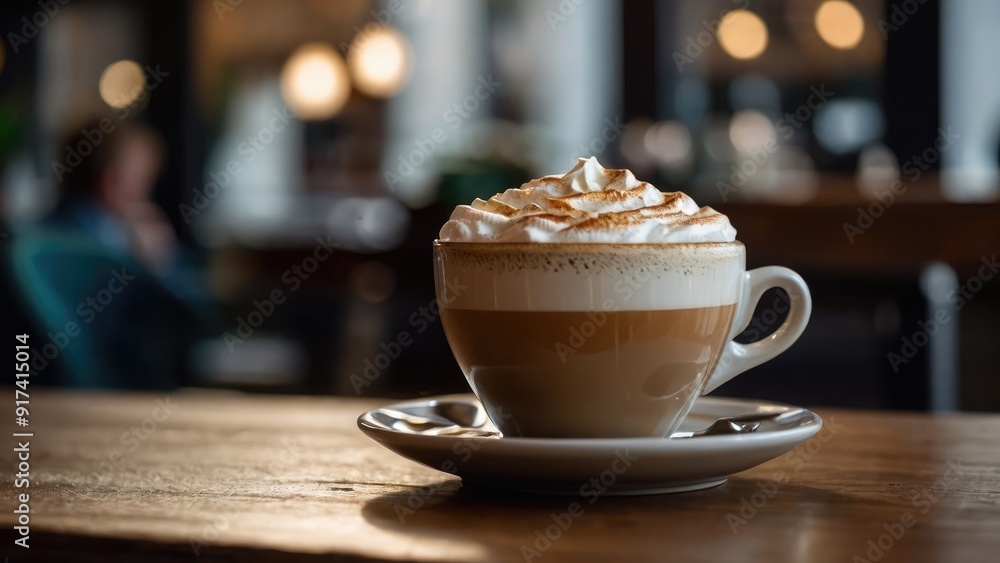cup of cappuccino with cinnamon cup of cappuccino with cinnamon