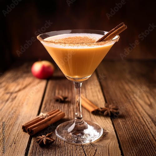 caramel apple martini cocktail photo