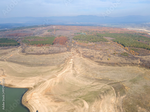 Aerial view of Pyasachnik Reservoir, Bulgaria photo