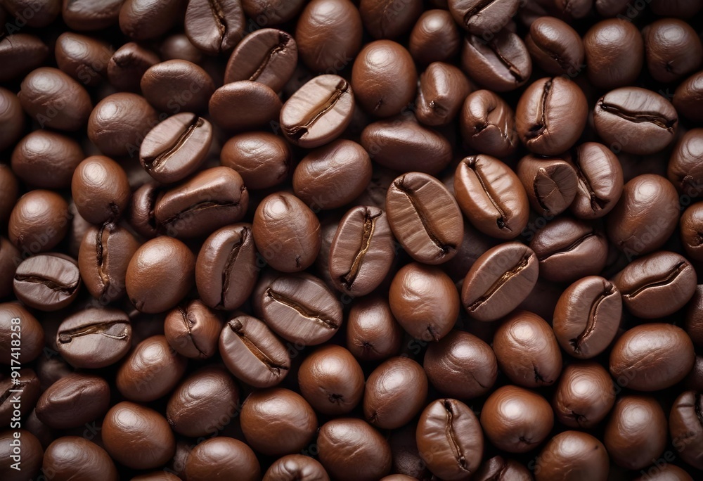 Close-up of roasted coffee beans, with their rich brown color and textured surfaces filling the frame Close-up of roasted coffee beans, with their rich brown color and textured surfaces filling the frame