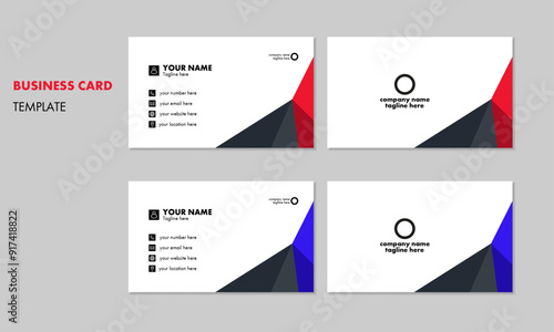 Colorful Simple minimal smart Clean style modern Company business card design template