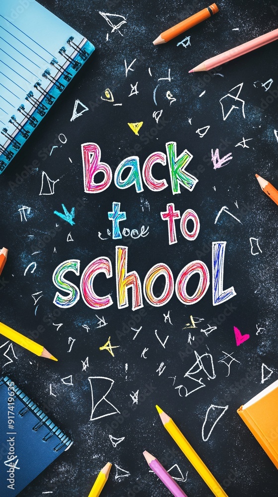 back to school text on blackboard back to school text on blackboard