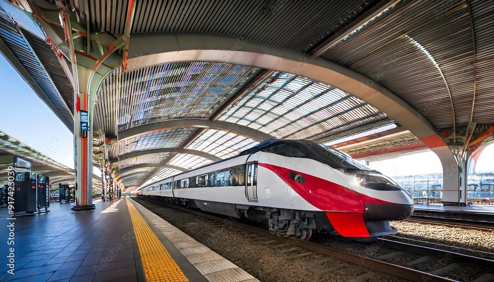 Fototapeta premium Modern train in the station