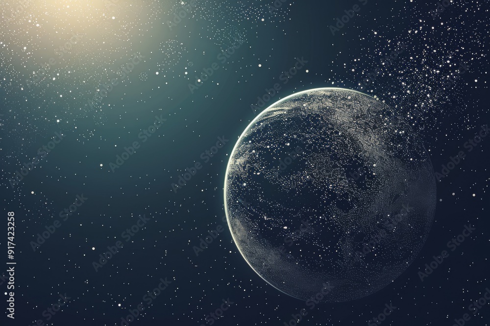 Fototapeta premium Retro Sci-Fi Background Futuristic landscape . Beautiful simple AI generated image in 4K, unique.