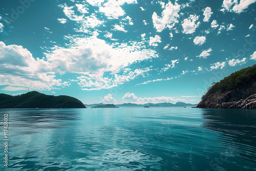 Luftaufnahme der paradiesischen Whitsunday Islands in Australien photo