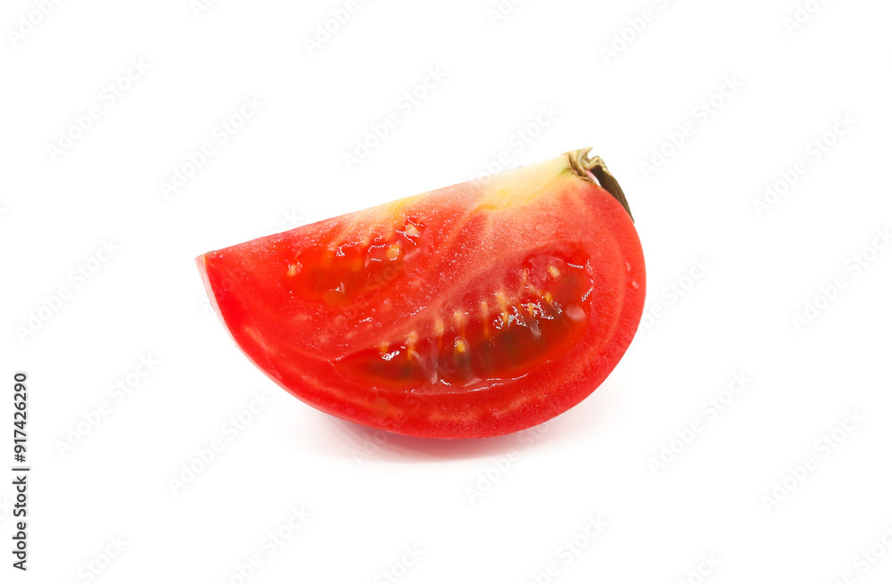 red tomato slice white background red tomato slice white background