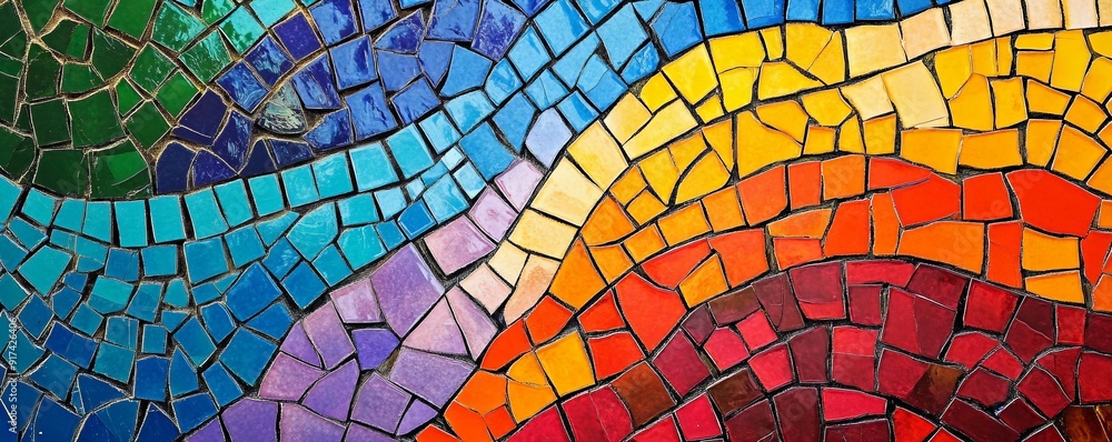 Fototapeta premium Colorful mosaic artwork with gradient pattern
