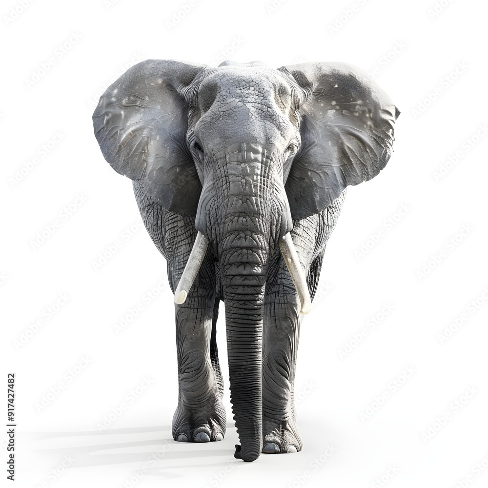 Obraz premium Isolated Elephant On White Background 