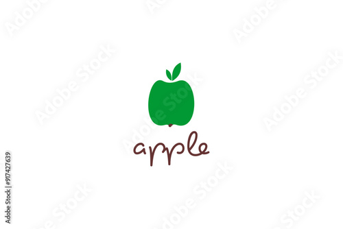 Template logo design solution with simple apple image