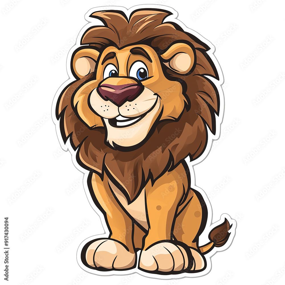 A cartoon lion with a big smile on his face A cartoon lion with a big smile on his face