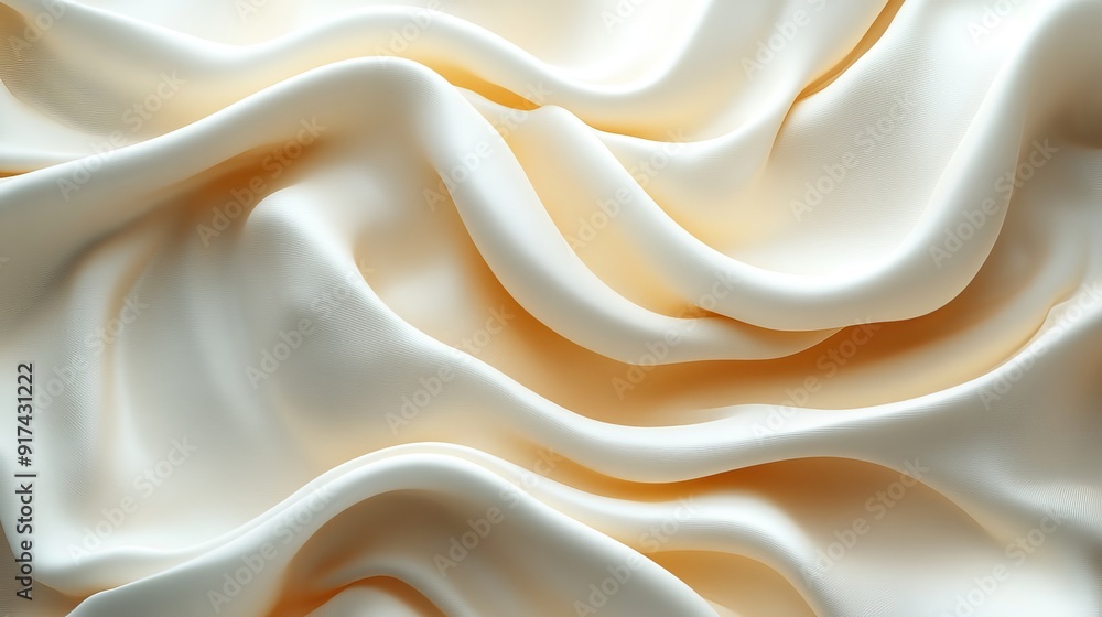 A white fabric with a wave pattern A white fabric with a wave pattern