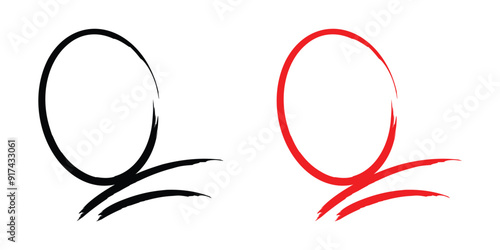 0 point text vector icon template red brush color for social media Instagram Facebook Whatsapp status story in eps 10.