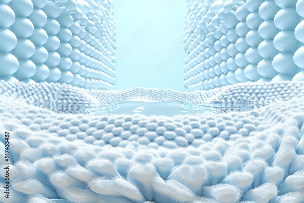 Obraz premium Close-up of fabric interlaced fiber with water drop.. Beautiful simple AI generated image in 4K, unique.