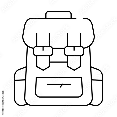 backpack accessory line icon vector. backpack accessory sign. isolated contour symbol black illustration