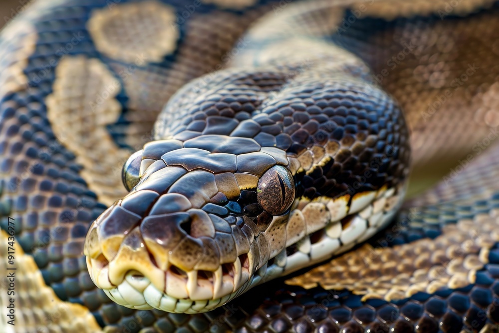 animal detail - close up macro photography of a python snake head with big eyes, outdoors in Africa with natural sunlight. Beautiful simple AI generated image in 4K, unique. animal detail - close up macro photography of a python snake head with big eyes, outdoors in Africa with natural sunlight. Beautiful simple AI generated image in 4K, unique.