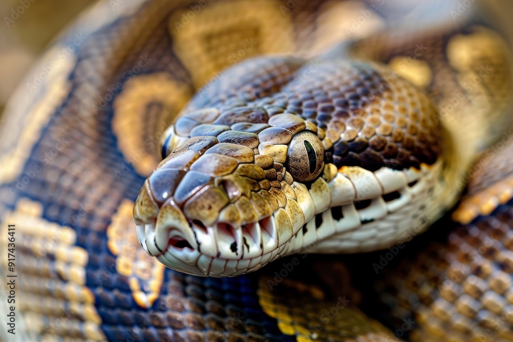 Close-up of a python. Snake isolated on a blurred background. Snake head and eyes.. Beautiful simple AI generated image in 4K, unique. Close-up of a python. Snake isolated on a blurred background. Snake head and eyes.. Beautiful simple AI generated image in 4K, unique.