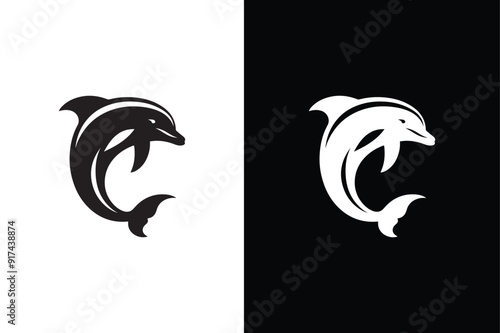 Dolphin icon. Vector icon isolated on white background.
