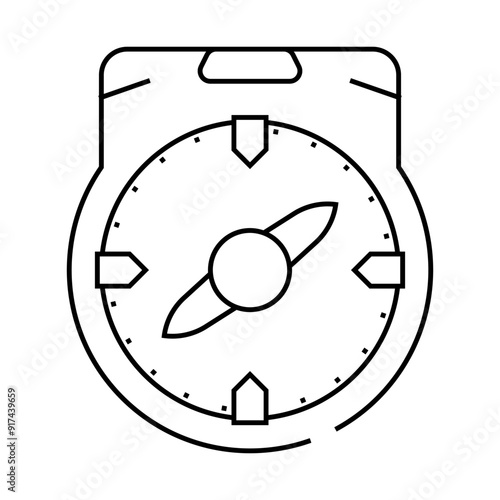 compass tool line icon vector. compass tool sign. isolated contour symbol black illustration