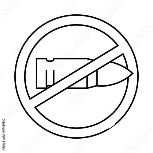 hunting ban line icon vector. hunting ban sign. isolated contour symbol black illustration