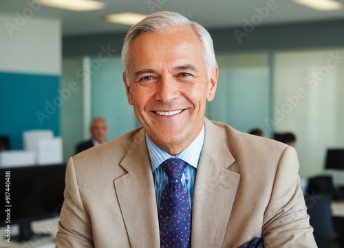 Obraz na płótnie portrait of senior businessman executive director company smiling old man white hair w salonie