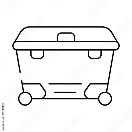 waste container line icon vector. waste container sign. isolated contour symbol black illustration