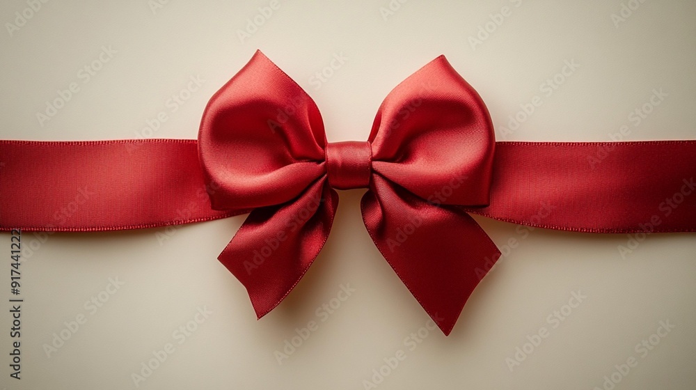 Red Bow on White Background, Ideal for Gift and Holiday Imagery, Generative AI Red Bow on White Background, Ideal for Gift and Holiday Imagery, Generative AI
