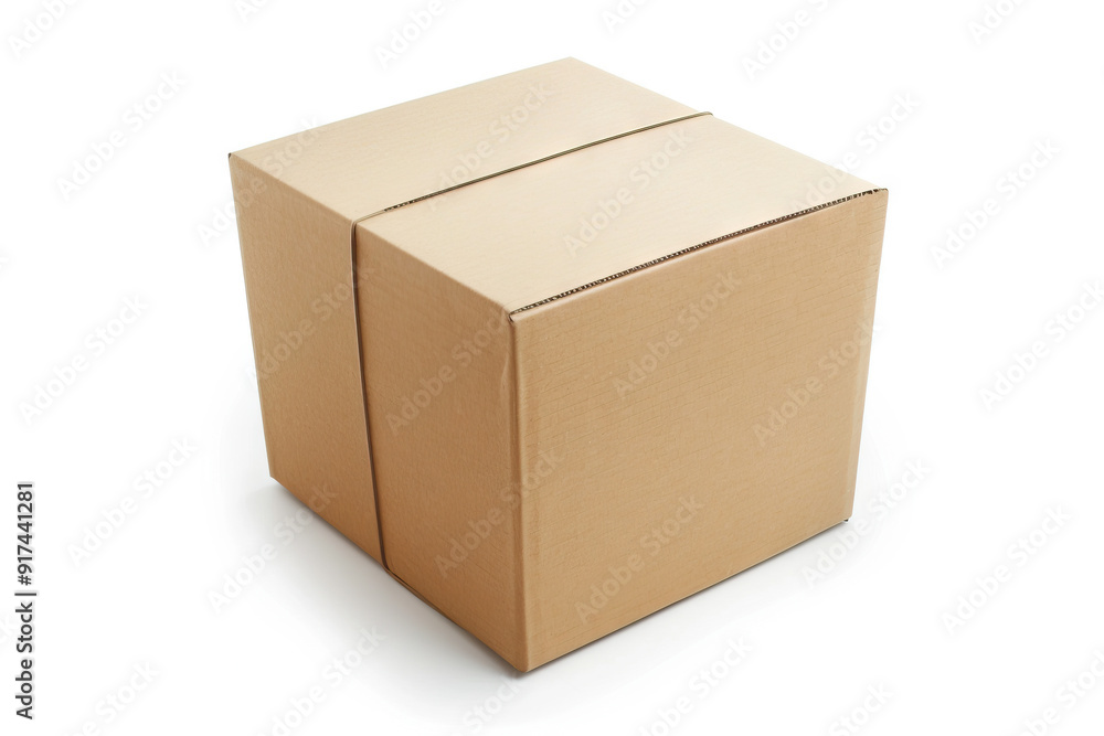 Perfectly shaped cube cardboard box isolated on white, a versatile choice for efficient storage and transport. Perfectly shaped cube cardboard box isolated on white, a versatile choice for efficient storage and transport.