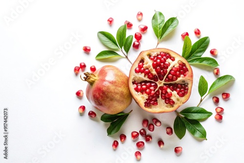 Light wooden table with a smooth surface and a few dried apricots, top view photo