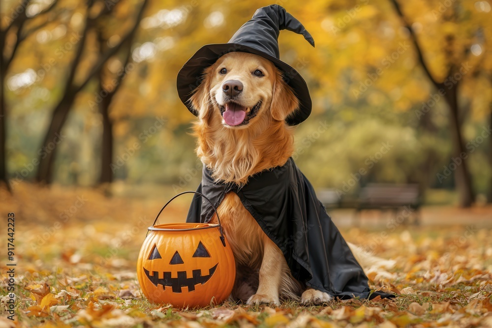 happy golden retriever dog dressed as a wizard happy golden retriever dog dressed as a wizard