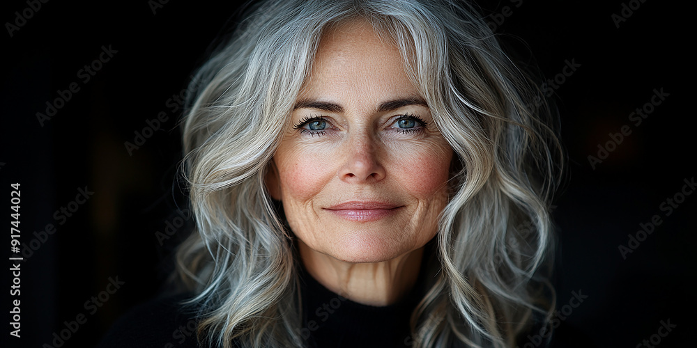 Naklejka premium portrait of an elderly woman on a studio background