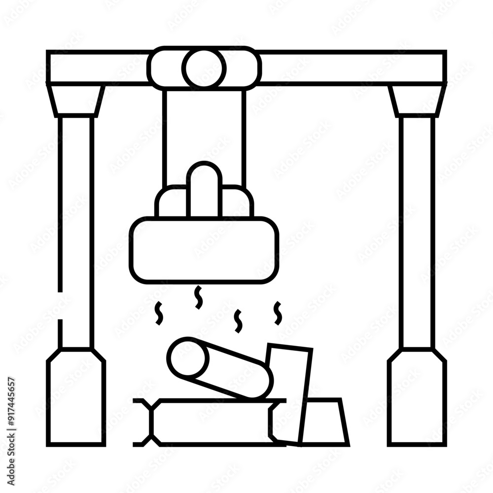 Fototapeta premium sorting metals line icon vector. sorting metals sign. isolated contour symbol black illustration