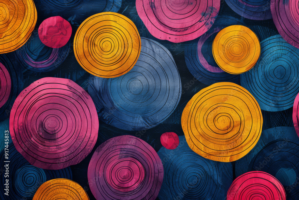 Circular Geometric Shapes in Abstract Background Circular Geometric Shapes in Abstract Background